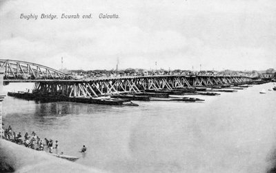 Hooghly Nehri üzerindeki Howrah Köprüsü, Kalküta, Hindistan, 20. yüzyılın başlarında by Unbekannt