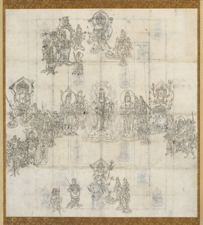 Hayırsever Krallar Sutra Mandala için İkonografik Kroki Zuzo, 1100
