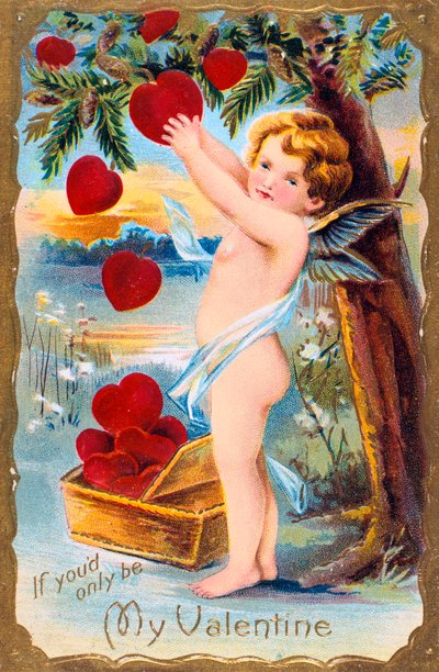 Sadece Benim Sevgilim Olsaydın, Amerikan Sevgililer Günü kartı, 1910 by Unbekannt