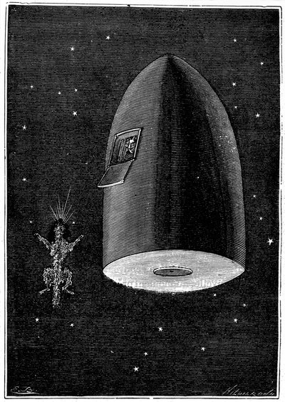 Dünyadan Ay'a Çizim, Jules Verne, 1865 by Unbekannt