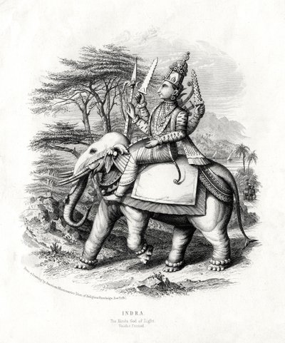 Indra, Hindu ışık tanrısı, 19. yüzyıl by Unbekannt