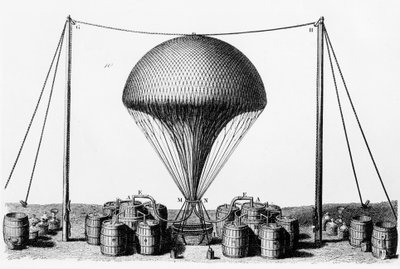 Bir hidrojen balonunu şişirmek, 1845 by Unbekannt