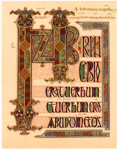 Lindisfarne İncillerinin ilk sayfası, 7. yüzyılın sonu veya 8. yüzyılın başı by Unbekannt