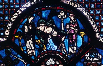 Yaralı hacı rahip ve Levite tarafından görmezden gelindi, vitray, Chartres Katedrali, Fransa, 1205-1215 by Unbekannt