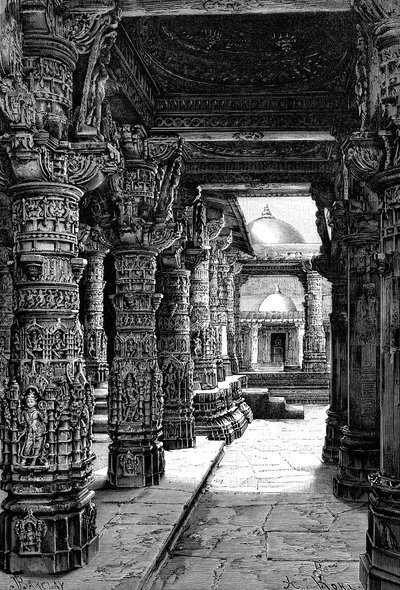 Bir Jaina Tapınağının İçi, Abu Dağı, Rajasthan, Hindistan, 1895 by Unbekannt