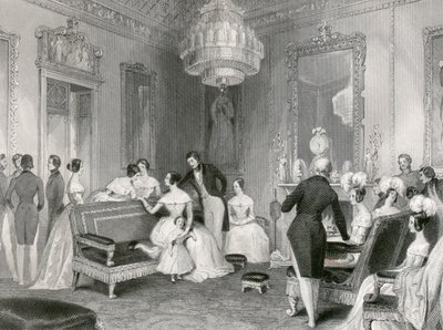 Sarı Çizim Odasının İçi, Buckingham Sarayı, Londra, 1840 by Unbekannt
