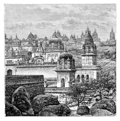 Jaina tapınakları, Junagadh, Gujarat, Hindistan, 1895 by Unbekannt