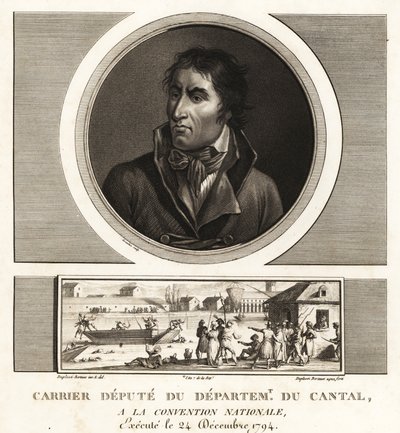 Jean-Baptiste Carrier, Ulusal Konvansiyonda Cantal Departmanı Yardımcısı, 1794 giyotinle idam edildi by Unbekannt