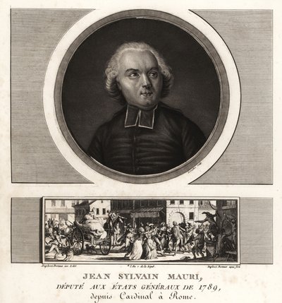 Jean-Sylvain Mauri veya Jean-Sifrein Maury (1746-1817), Fransız kardinal, başpiskopos ve Montefiascone piskoposu by Unbekannt