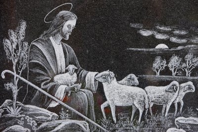 İyi çoban İsa, Saint-Nicolas de Veroce, Fransa by Unbekannt