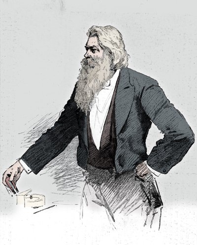 Joseph Wilson Swan, İngiliz fizikçi ve kimyager, elektromanyetizma sergiliyor, 1889 by Unbekannt