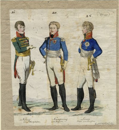 Jérôme Bonaparte, Westphalia Kralı, Prusya Prensi Louis Ferdinand ve Bavyera Kralı I. Ludwig, M.Ö. by Unbekannt