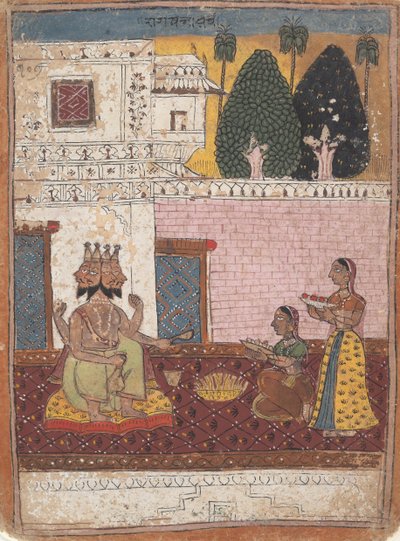 Khambavati Ragini... Müzikal Modların Dağıtılmış Ragamala Serisi Çelenkinden, 1700-1725. by Unbekannt
