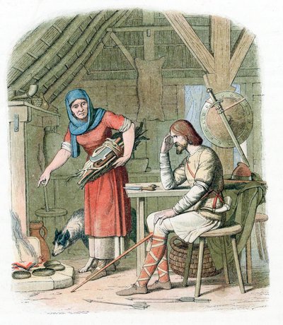 Kral Alfred kekleri yakıyor, 878 1864 by Unbekannt