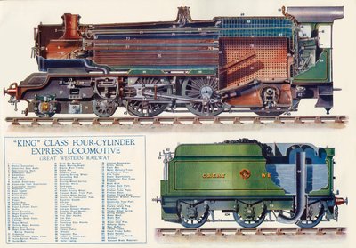 Kral Sınıfı Dört Silindirli Ekspres Lokomotif - Great Western Demiryolu, 1935. by Unbekannt