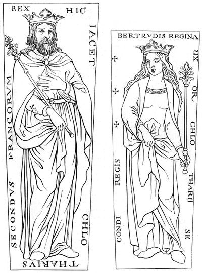Kral Clotaire II 584-629 ve Bertude 575-604, 12. yüzyıl 1849 by Unbekannt