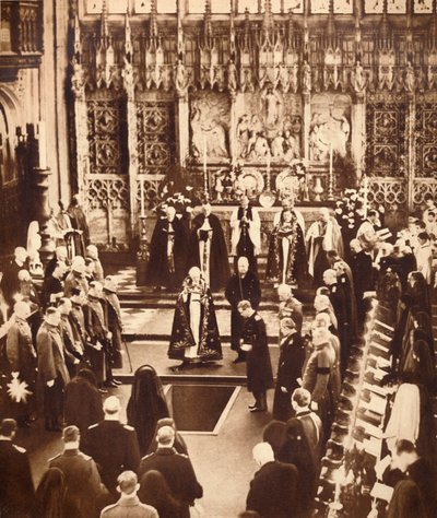 Kral Edward VIII, babasının tabutuna toprak serpiyor, 1936. by Unbekannt