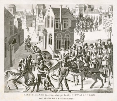 Kral II. Richard isyancılarla yüzleşiyor, Köylü İsyanı, Londra, 1381 19. yüzyıl by Unbekannt