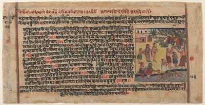 Krishna Gopilerin Giysilerini Çalıyor: Dağıtılmış Bir Bhagavata Purana El Yazmasından Sayfa, yakl. 1620-30. by Unbekannt