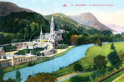 Bazilika ve Gave, Lourdes, Fransa, 1933 by Unbekannt