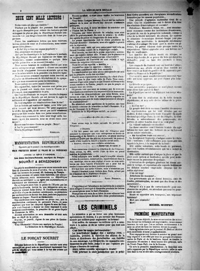 13 Ekim 1881 tarihli La Republique Sociale gazetesi by Unbekannt