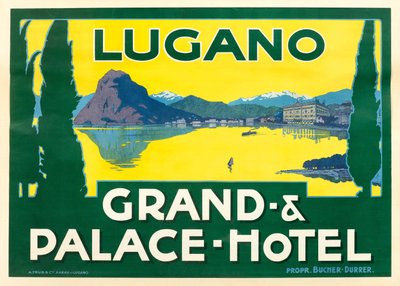 Lugano Gölü. Grand ve Palace Otel, c. 1925. by Unbekannt
