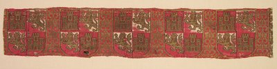 Kraliyet Hıristiyan cübbesinden Kastilya ve Leon hanedanlık armaları ile Lampas, 1200-1325. by Unbekannt