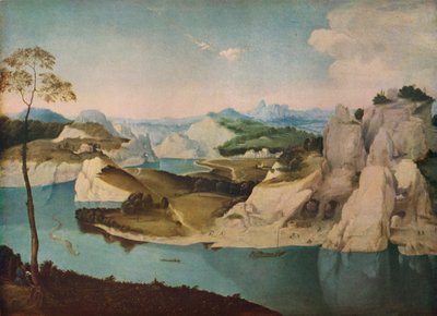 Manzara: Dağlar Arasında Bir Nehir, c1600 by Unbekannt