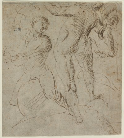 Laocoön recto, Milvian Köprüsü Muharebesi fragmanı verso, 16. yüzyılın ikinci yarısı. by Unbekannt
