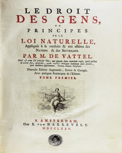 Davranışlara Uygulanan Milletler Yasası veya Doğal Hukuk İlkeleri, 1775. by Unbekannt