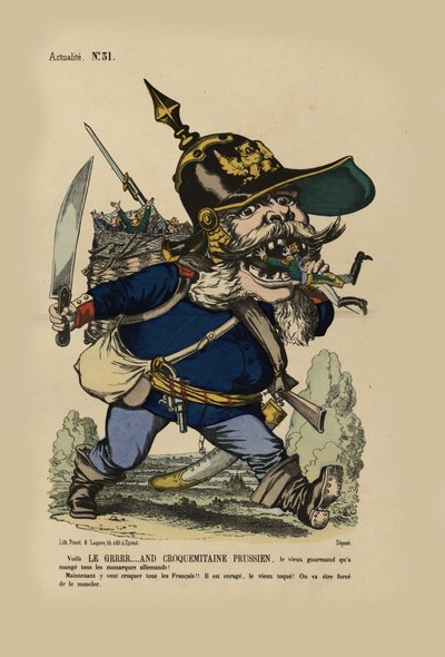 Le grand ogre allemand. Kral Wilhelm Alman küçük eyaletlerini yer, 1866. by Unbekannt