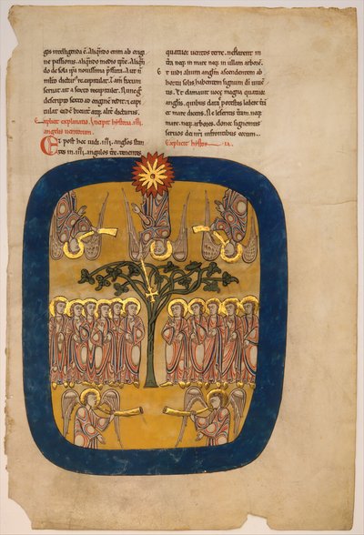 Bir Beatus El Yazmasından Yaprak: Melekler Dört Rüzgarı Kısıtlar..., yaklaşık. 1180. by Unbekannt