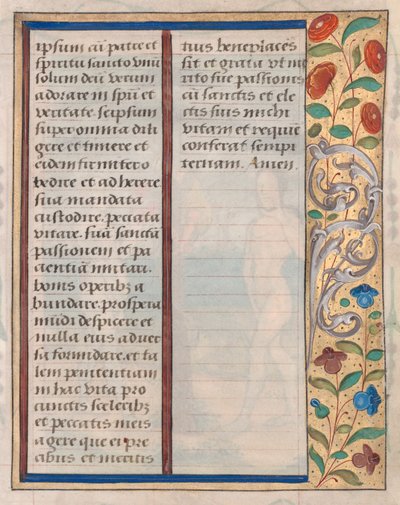 Saatler Kitabından Yaprak: Resimli Kenarlıklı Metin verso, c. 1510. by Unbekannt