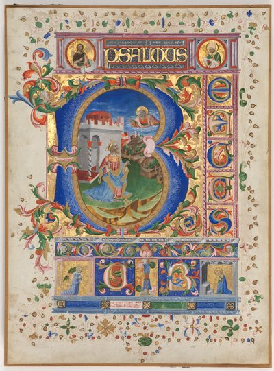 Tarihlendirilmiş İlk B: Kral David, c. 1450. by Unbekannt
