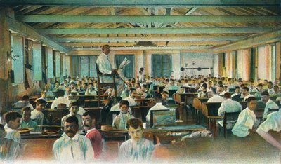 Puro silindirlerine öğretmen okuması, Puro Fabrikası, Havana, Küba, 1910