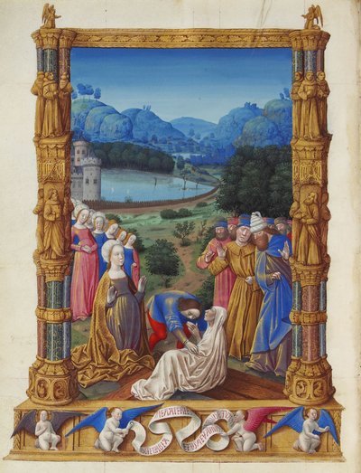 Les Très Riches Heures du duc de Berry, Folio 133v - Gerçek Haçın Açığa Çıkması by Unbekannt