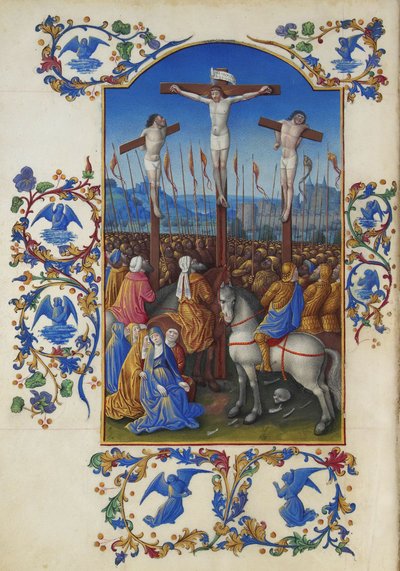 Les Très Riches Heures du Duc de Berry, Folio 152v - Çarmıha Gerilme by Unbekannt