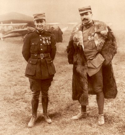 Teğmen Georges Guynemer ve Kaptan Felix Brocard, Fransız savaş pilotları, 5 Şubat 1916 by Unbekannt