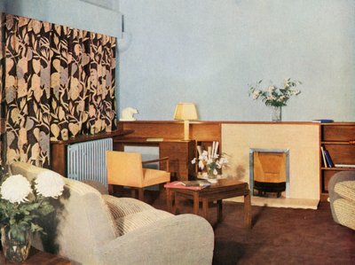 Bayan Dinshaws dairesinde oturma odası, Stockleigh Hall, Regents Park, Gordon Russell Ltd., 1937 by Unbekannt