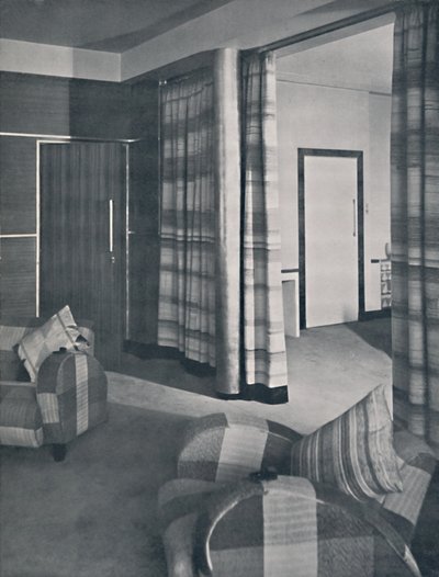 Raymond McGrath tarafından tasarlanan bir Londra evinde oturma odası, A.R.I.B.A., 1936 by Unbekannt