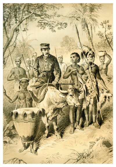 Ateşten Zayıflayan Livingstone, Shintes Kasabasına Eskort Edildi, c1854 1883 by Unbekannt