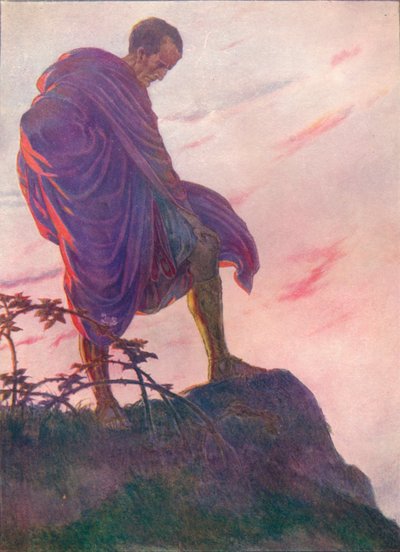 Dereye bakarak bir süre derin düşüncelere daldı, c1912 1912 by Unbekannt