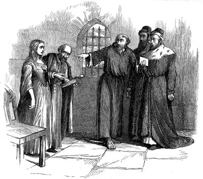Lucrezia Castellani, Waldenses hizmetini yasakladıktan sonra Engizisyon Mahkemesi önünde, c1476 19. yüzyıl by Unbekannt