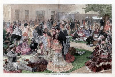 Büyük standın arkasındaki öğle yemeği zamanı, Ascot yarışları, 1872 by Unbekannt