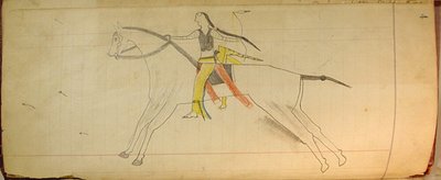 Maffet Ledger: Mounted Indian, ca. 1874-81. by Unbekannt