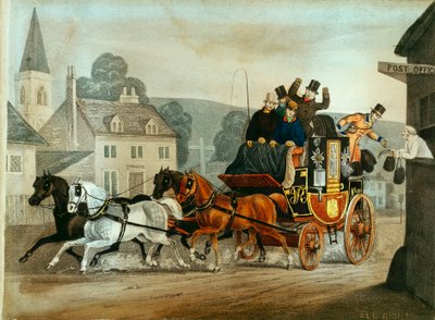 Bath to London koşusunda posta koçu, c1840 by Unbekannt