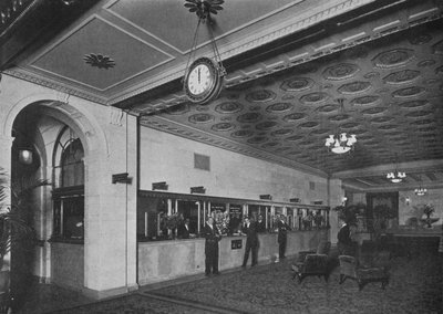 Giriş lobisine bitişik ana ofis, Roosevelt Hotel, New York, 1924 by Unbekannt