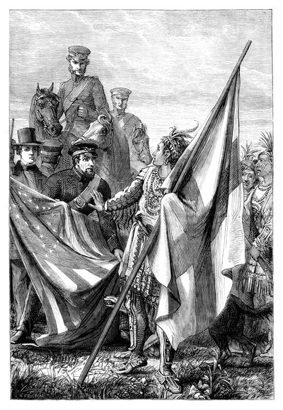 Binbaşı Sprague ve Kızılderililer, c1895 by Unbekannt