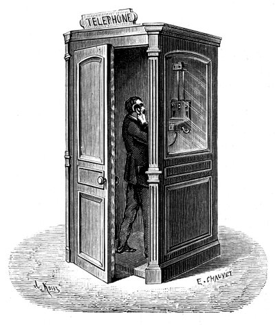 Bir telefon kulübesinden arama yapma, 1888 by Unbekannt