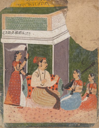 Malkos Raga: Dağınık Ragamala Serisinden Sayfa, Müzikal Modların Çelengi, ca. 1640-50. by Unbekannt